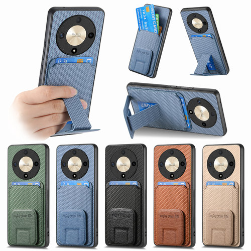 隐藏折叠支架适用荣耀magic8/7pro手机壳300外壳400带卡包x9b卡套X9D放卡X70插卡槽x9c全包X50GT防摔X60薄X8C