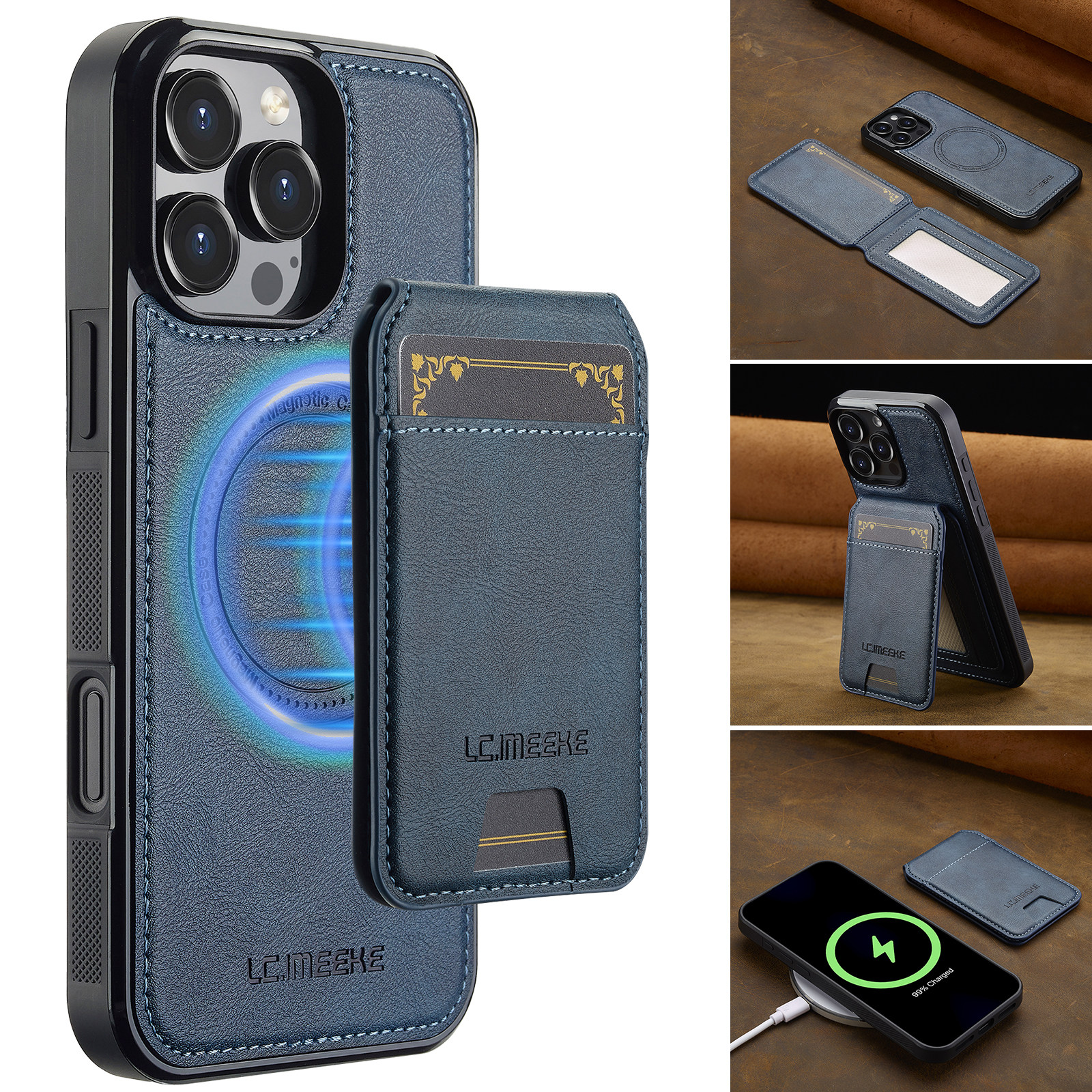 MagSafe无线充电适用苹果17promax手机壳16e带卡包15plus磁吸iphone13卡槽14保护套12支架XS插卡XR防摔11新款