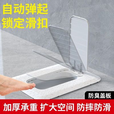 蹲便器盖板防臭自动开关防堵厕所