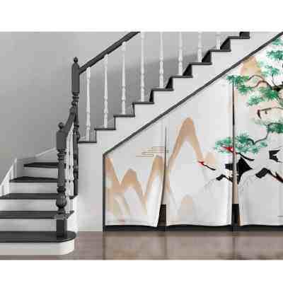 隔断加宽三角储物间厨房遮光楼梯下遮挡布帘柜台楼梯口客厅橱柜