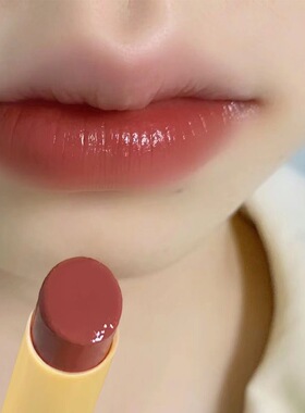 早八校园素颜风！固体水光镜面口红滋润显白不掉色学生党有色唇膏