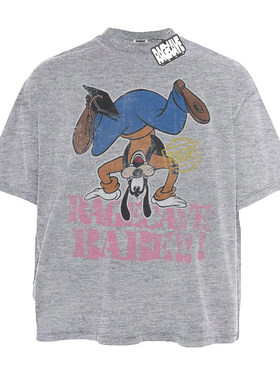 RAGECAVE高飞狗美式卡通vintage印花国潮情侣纯棉宽松短袖男女T恤