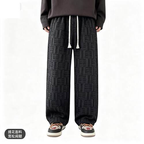 秋冬季直筒灯芯绒裤子男春2025款潮牌复古运动卫裤宽松阔腿休闲裤