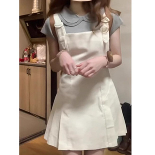 新款 裙女2024年春秋季 针织上衣背带百褶裙两件套 套装 纯欲减龄时尚