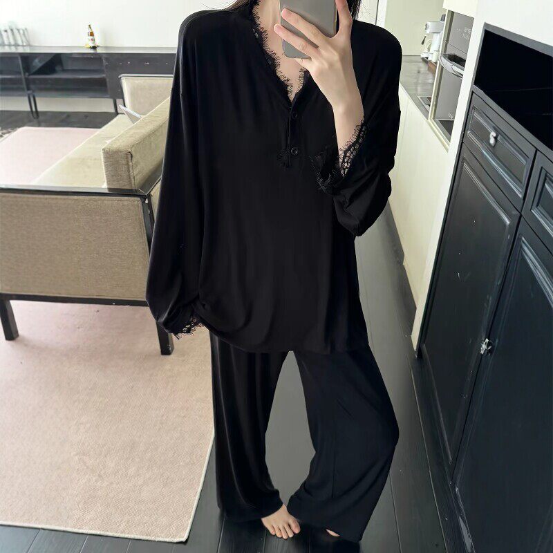 慵懒风睡衣女新款春秋季