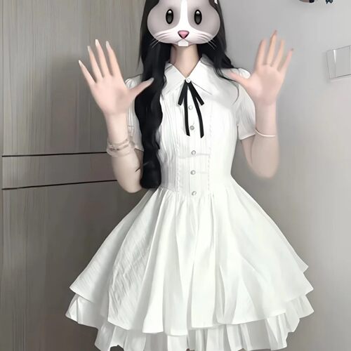 法式学院风白色衬衫短袖