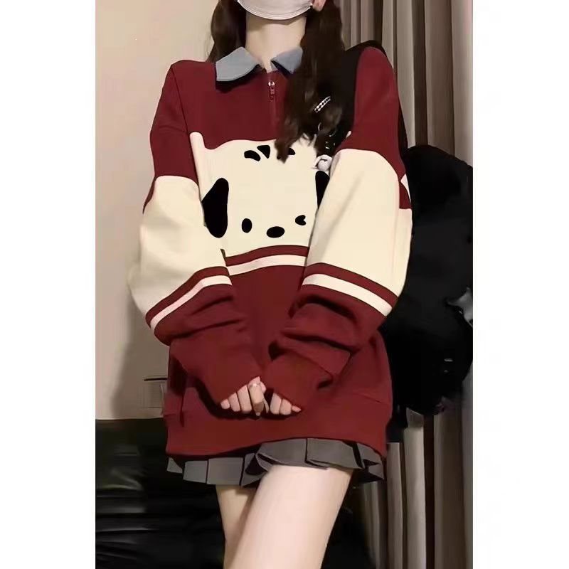 式复古春秋薄款卫衣女学院风