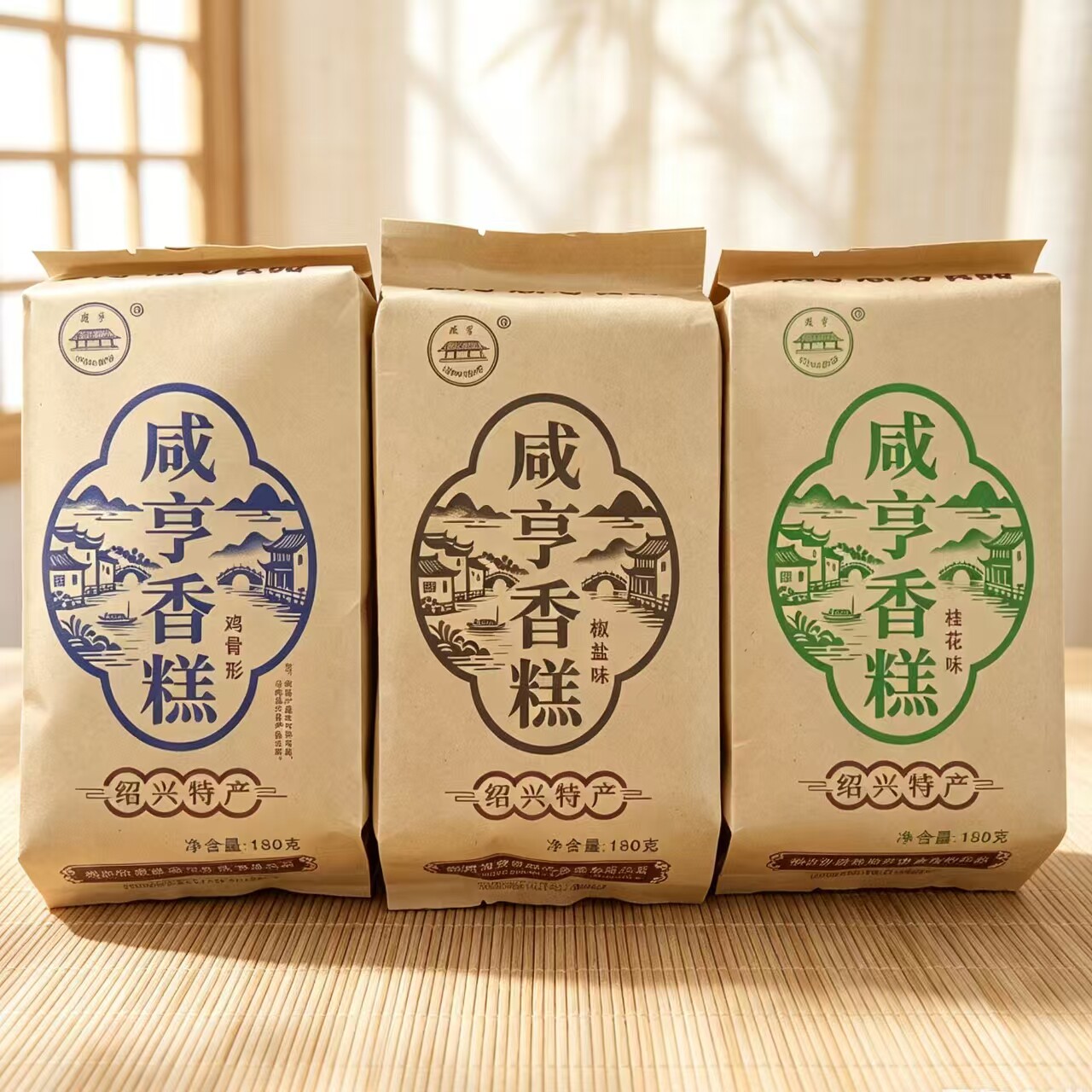 【咸亨酒店香糕】椒盐桂花鸡骨形味绍兴特产糕点心小吃独立小包装