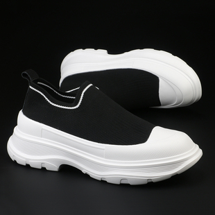 男袜子鞋 增高百搭飞织网布老爹鞋 韩版 厚底透气网面休闲鞋 新款 潮鞋