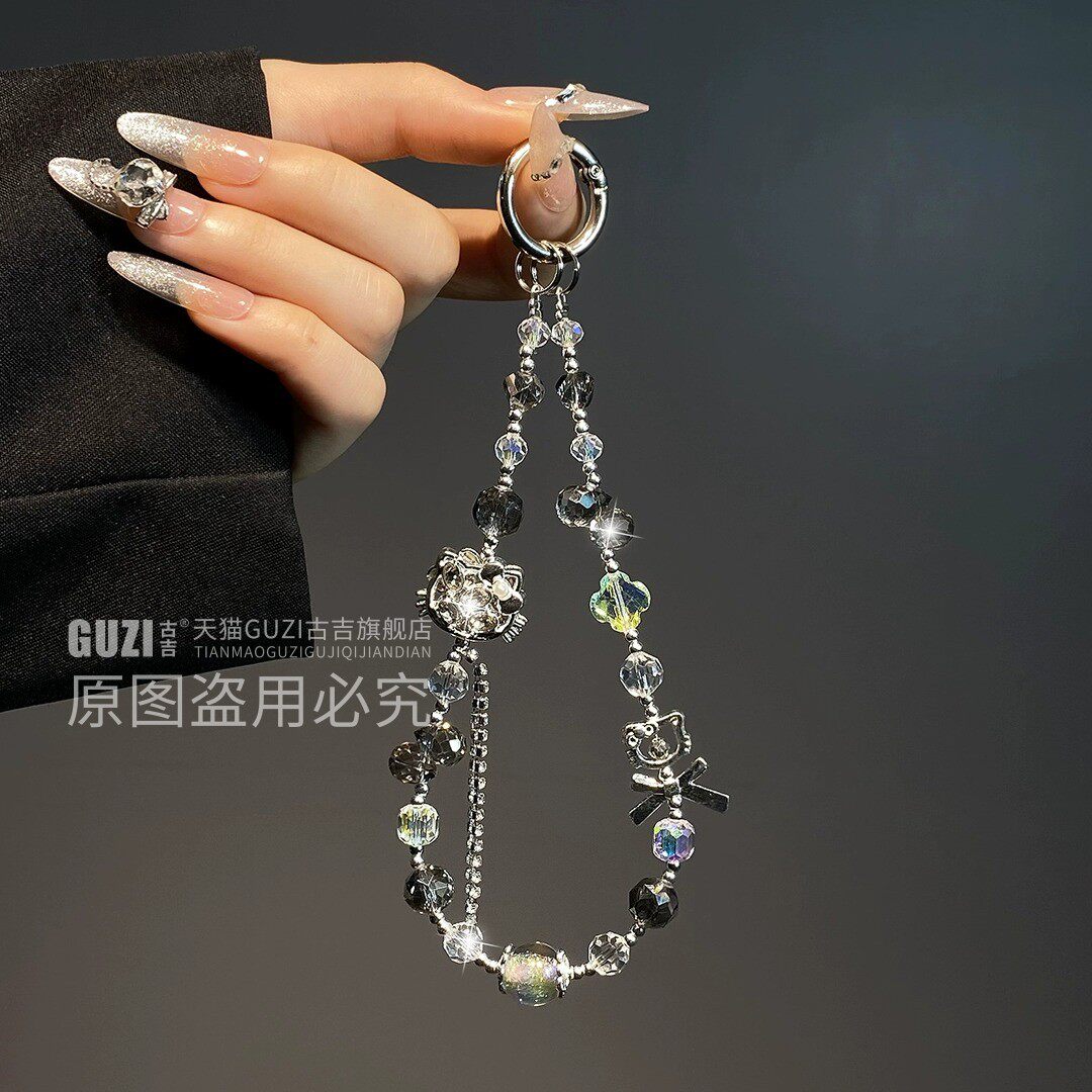 【哈喽Kitty】镶钻流苏手机链