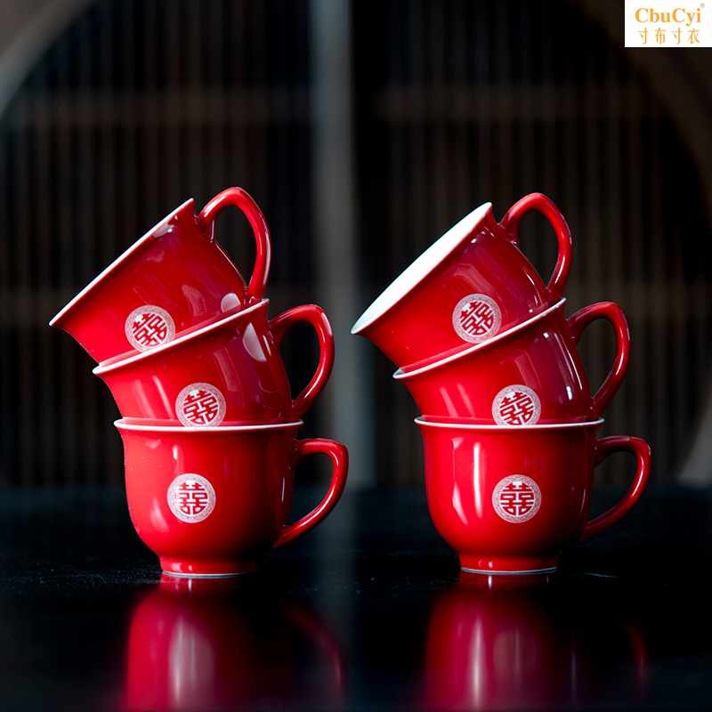Chinese Red marry New personality King cup Wedding celebration ceramics wedding Dowry tea set suit Teapotin the Festive supplies/Gift , Other Festival Gifts  category - from Buy2taobao.com to provide professional Taobao agent buy service