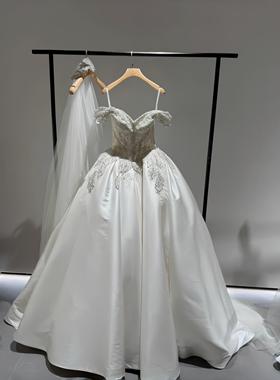 黑色落地带板婚纱展示架礼服陈列货架中式秀禾服挂衣架挂头纱架子