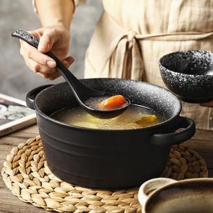 浓汤面碗日式 双耳汤碗大号家用不烫手陶瓷盛汤盆加厚创意个性 餐具