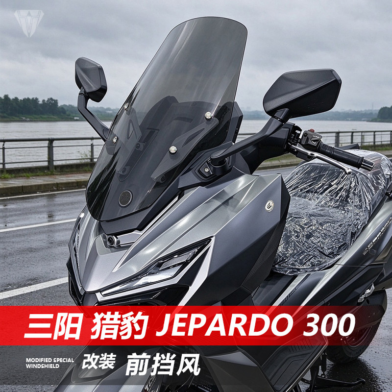 骑仕牛适用于三阳猎豹300前风挡玻璃改装加高护胸挡雨挡风配件