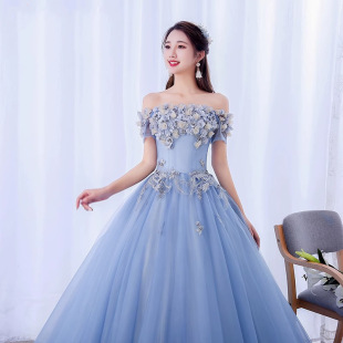 声乐艺考礼服女美声独唱学生考试演出服大人主持人蓬蓬裙服装彩纱
