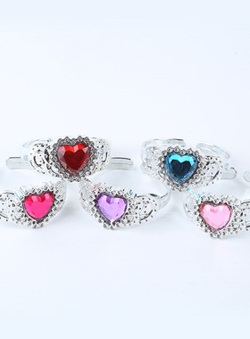 跨境儿童时尚DIY手镯塑料桃心冰雪奇缘配套开口手环现货