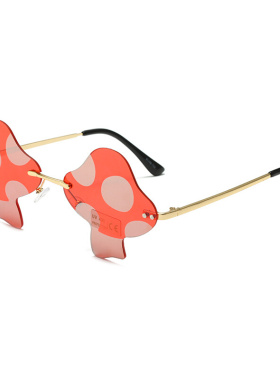 复古风男童金属金色无框异形镜