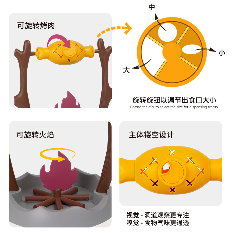 猫猫烤肉翻滚漏食玩具智力开发可选择自动喂食器闻嗅训练宠物用品