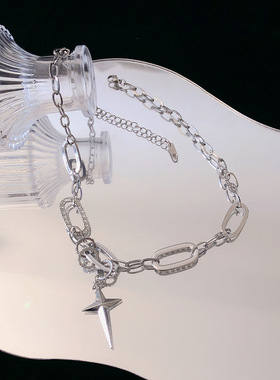 2022年新款潮星芒拼接锁骨链女冷淡风简约小众设计高级感项饰女