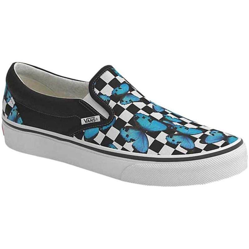 vans女子运动休闲鞋一脚蹬经典低帮鞋蝴蝶图案正品899080