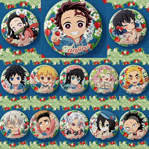 鬼灭之刃 动漫周边 草莓节系列 吧唧 时透无一郎 蝴蝶忍 75mm徽章