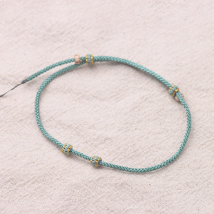 细款曼波手链可穿3D黄金珠路路通半成品手绳简单易用平安扣红绳子