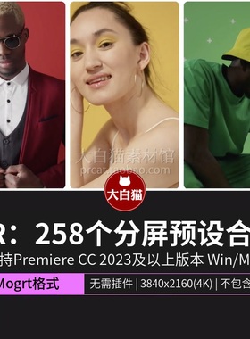 258个premiere视频多画面分割特效视频素材pr分屏预设合集包