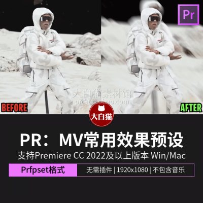 PR预设 嘻哈说唱摇滚风格音乐电视MV制作常用效果包Premiere特效