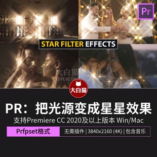 PR炫光效果 36款把光源变成星星的梦幻光晕效果premiere预设
