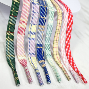 适配耐克空军一号彩色扁平鞋带男女蛋糕碎点鞋绳格子AJ1运动系带