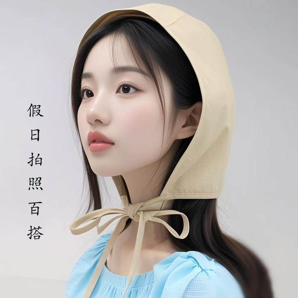 网红拍照神器复古男女通款法式田园风格高级头巾帽