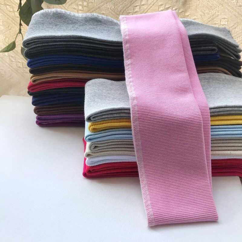 春秋款弹力螺纹布料纯棉罗纹下摆袖口裤脚针织面料衣服双层使用