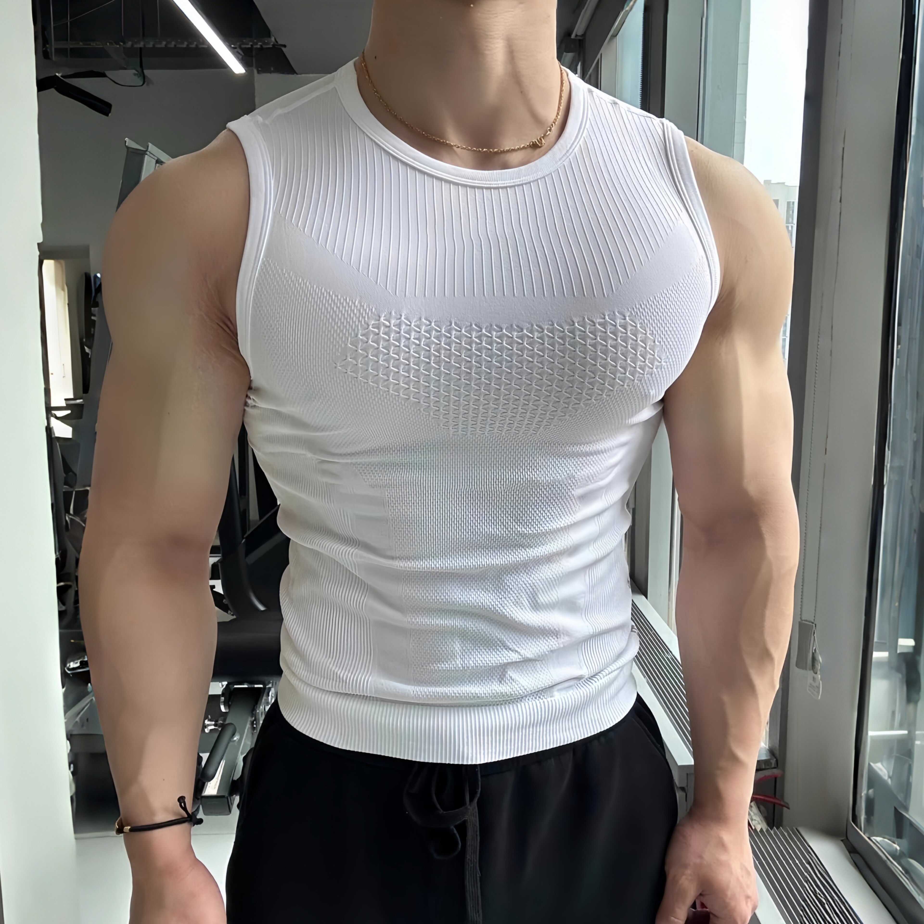 夏季撸铁男士无袖坎肩健身运动背心无缝弹力透气排汗速干紧身上衣