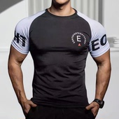 弹力运动T恤男衣速干衣 休闲跑步撸铁健身房锻炼修身 春夏新款 短袖