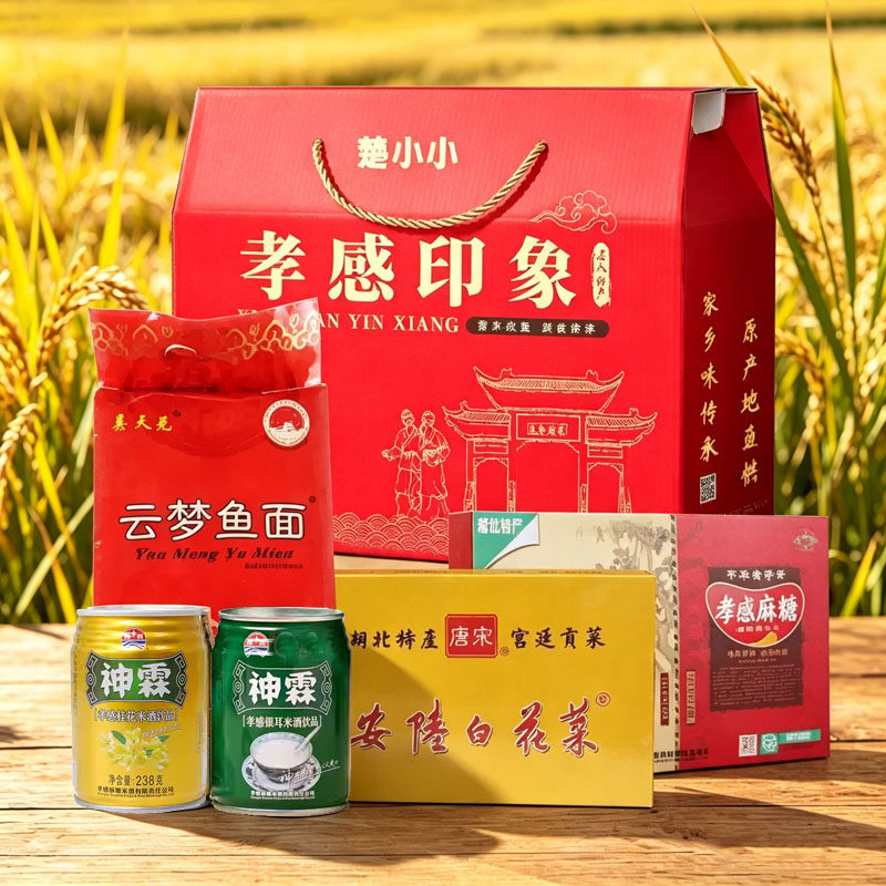 湖北孝感特产礼盒麻糖米酒云梦鱼面安陆白花菜糍粑豆皮送礼大礼包