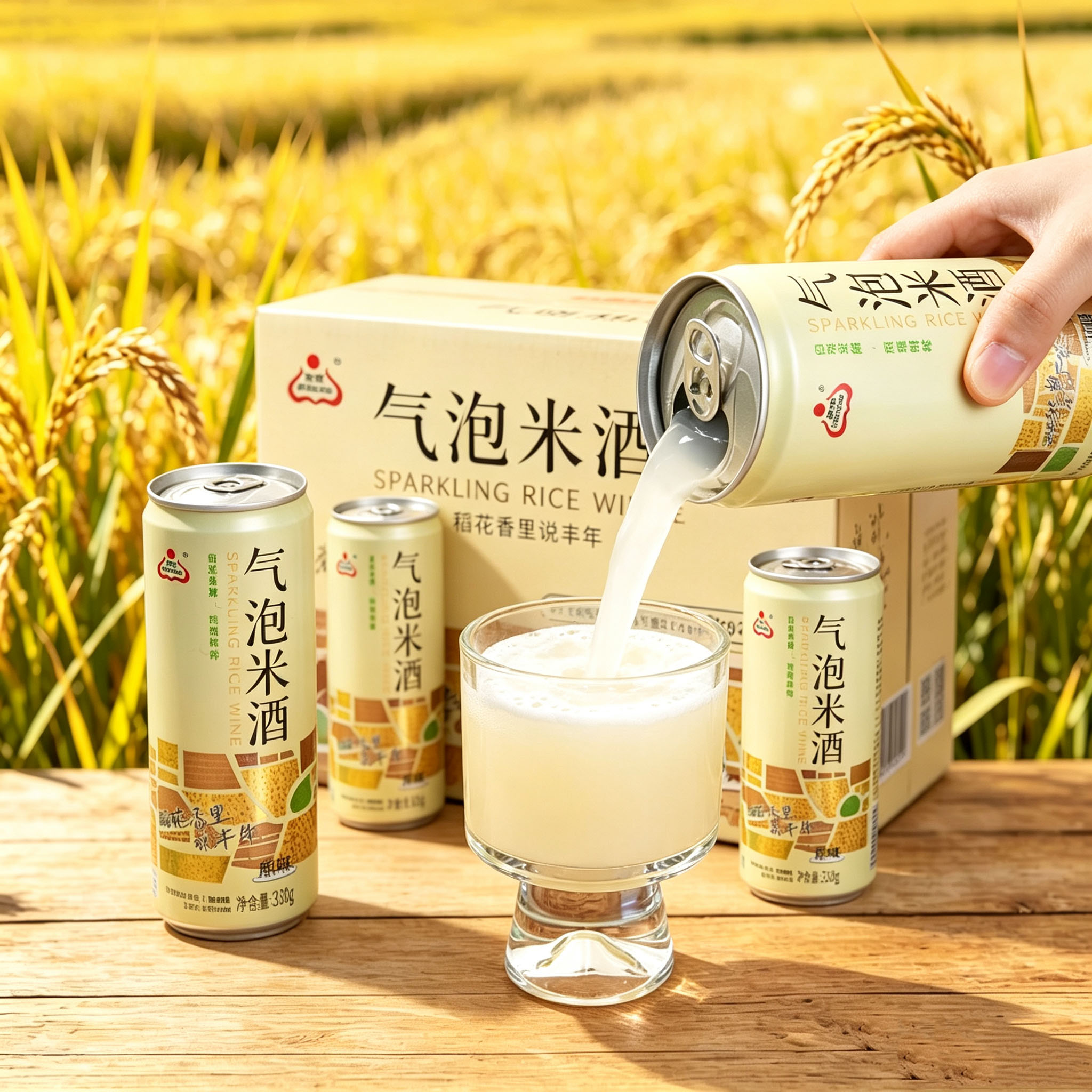 生龙原味鲜榨气泡米酒整箱24罐图片