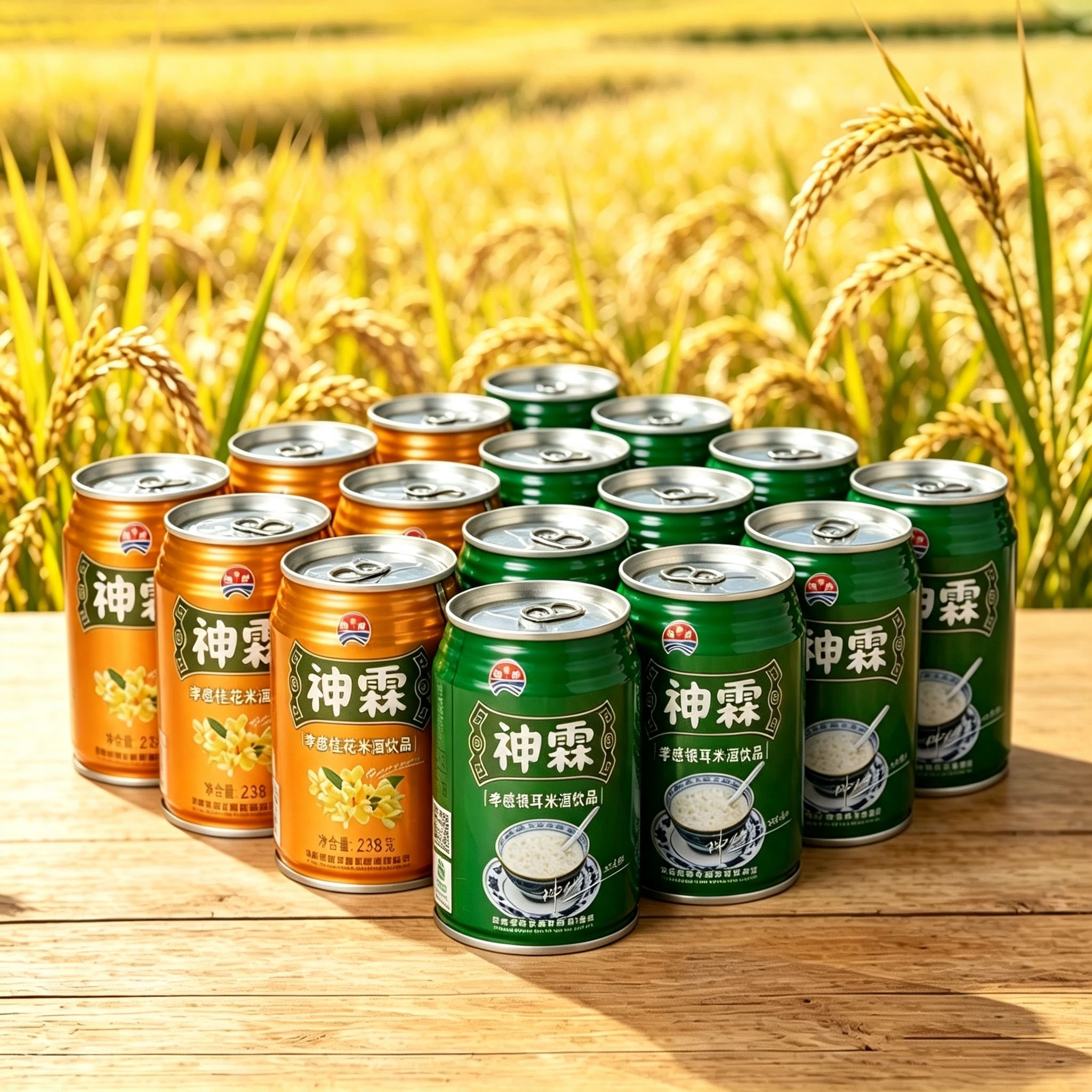 神霖银耳桂花米酒米露238g*6听罐装甜酒米酿饮料湖北特产孝感米酒