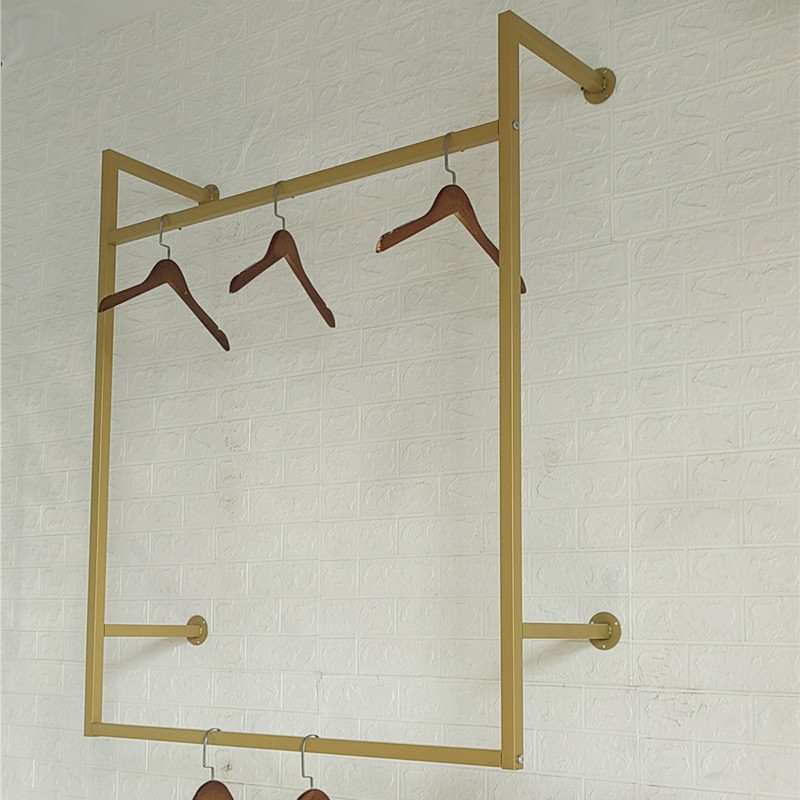 铁艺服装店货架男女上墙式侧挂壁挂式展示架落地式挂衣架陈列架