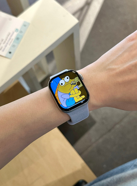 适用iwatchs10/9苹果Applewatch7手表表带SE8潮流时尚浅蓝色少女心显白硅胶透气6运动5/4/3小众高级新款ins女