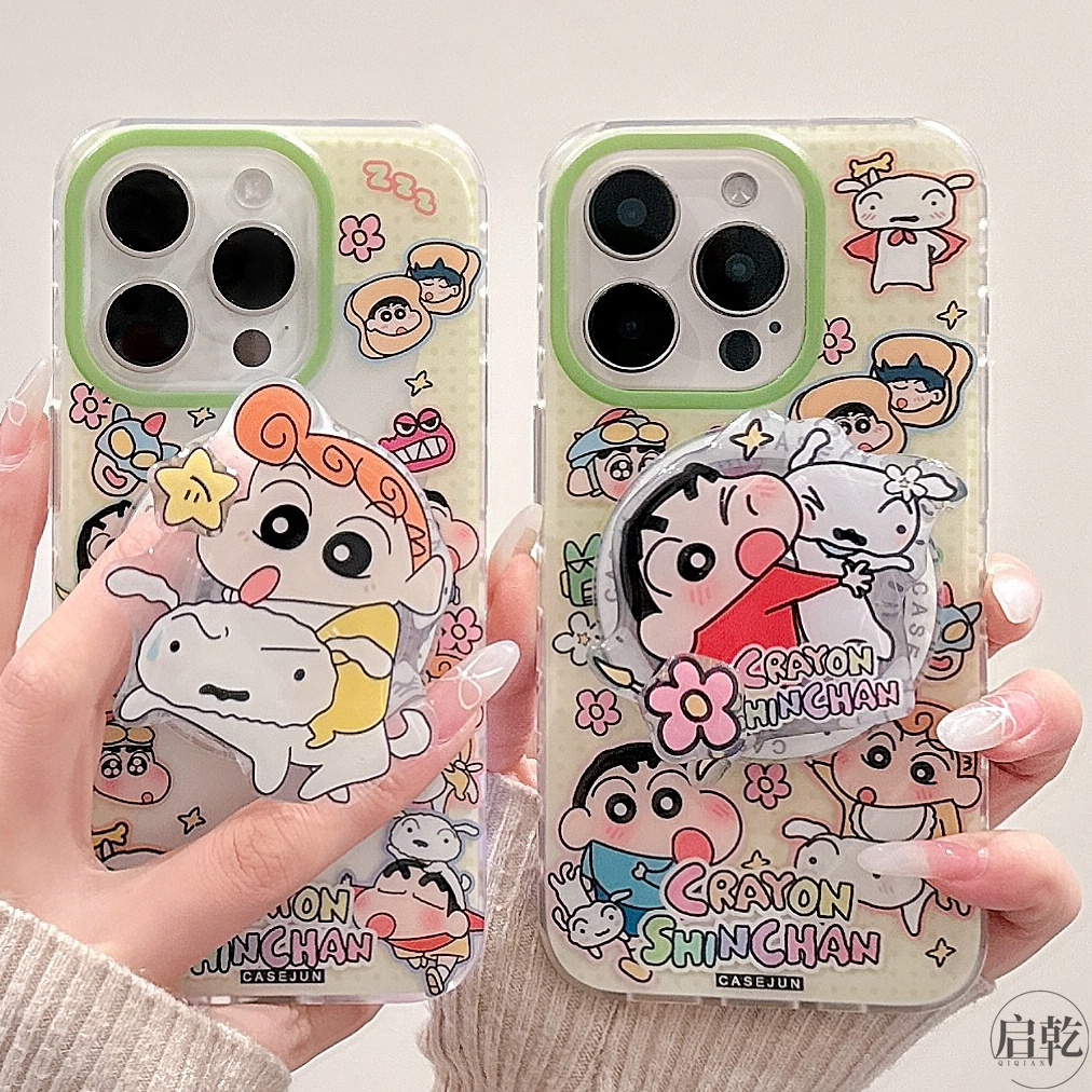 启乾 磁吸壳可爱卡通带旋转支架iPhone16/15手机壳适用苹果14/13promax双层硬壳少女心动漫趣味新款情侣防摔