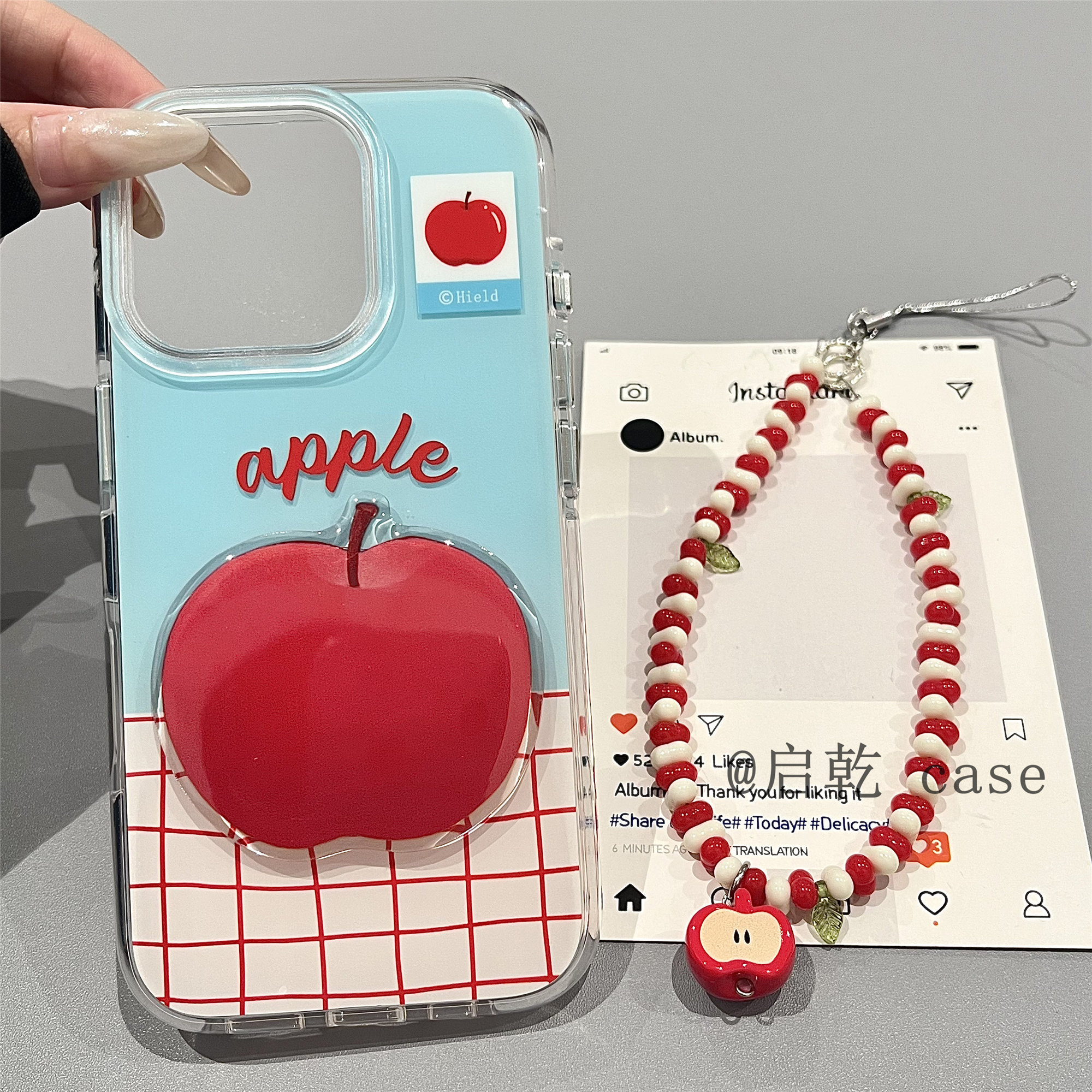 启乾 撞色格纹立体苹果腕带iPhone17/16手机壳适用苹果15/14promax双层硬壳13链条挂绳小清新小众日韩ins新款,3C数码配件,手机保护套/壳,淘宝优惠券,粉丝福利购,淘宝优惠卷