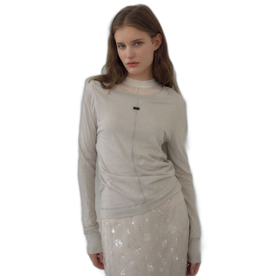 韩国直邮LOEUVRE正品 女装T恤303595882Boatneck Long-sleeve T-s