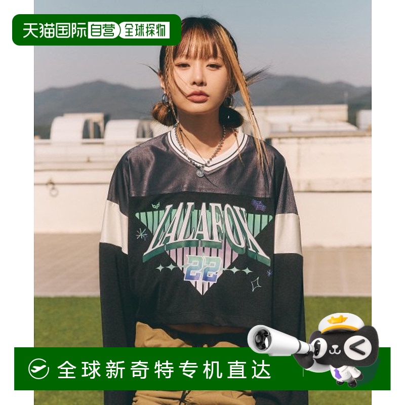 韩国直邮LALAFOX韩国正品运动时尚瑜伽小众日常辣妹女款T恤BN4CL0