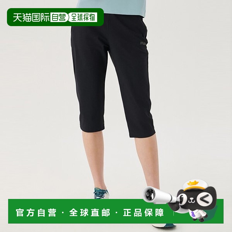 韩国直邮FILA 裤子凉感弹力七分训练 FS2FPG2253F_BLK