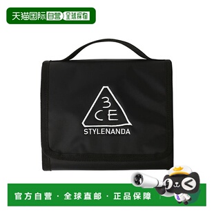 自营 3CE 便携大容量多功能化妆包 时尚百搭简约潮流设计 黑色