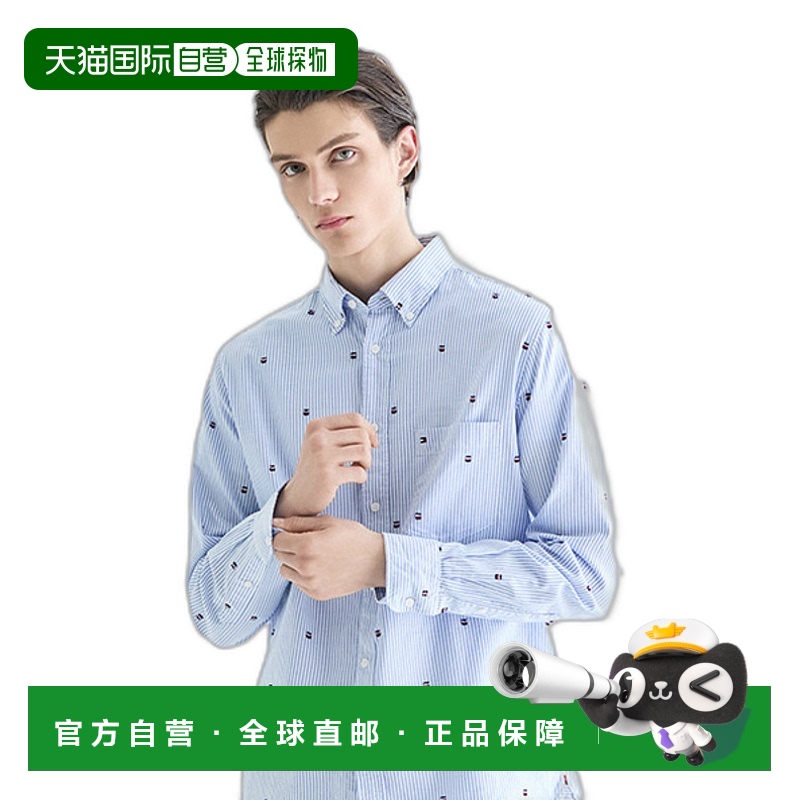 韩国直邮TOMMY HILFIGER 男士男衬衫T12E1WSH600MT10A5条纹