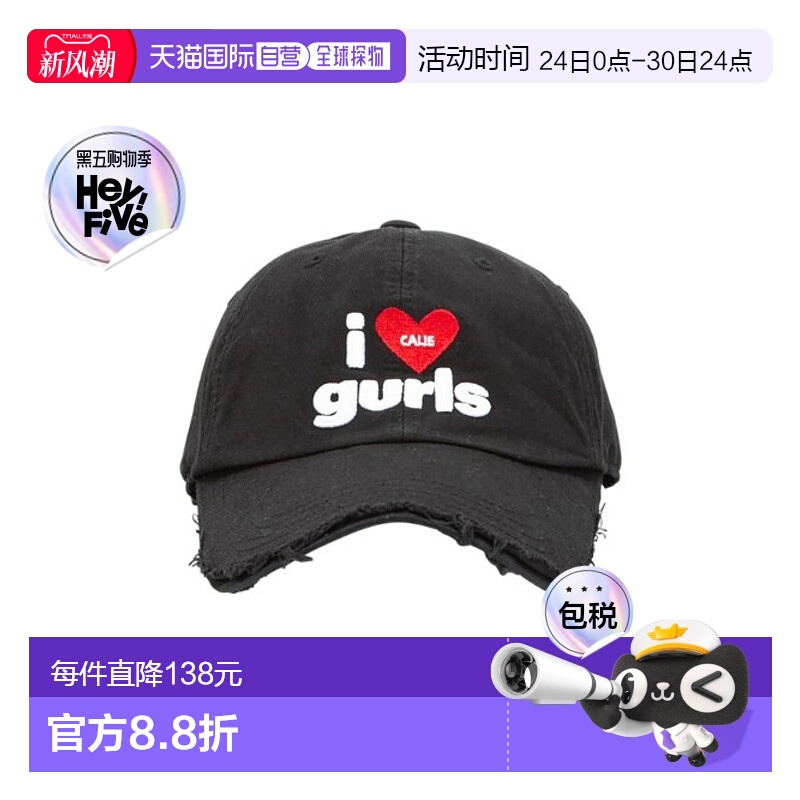 韩国直邮ASIF CALIE 女士帽子CA24AAC001BK CALIE GURLS BALLCAP B