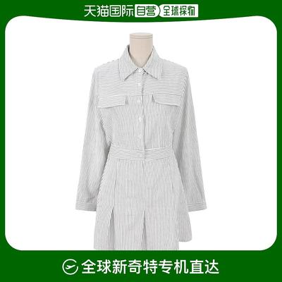 韩国直邮[66girls]条纹衬衫褶皱连衣裙