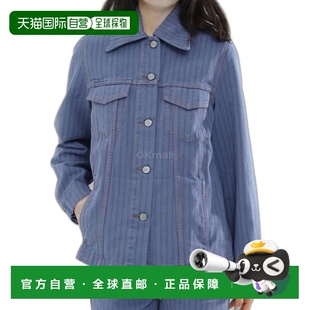 099 货号J1522 202 女士牛仔外套 韩国直邮GANNI条纹套染牛仔夹克