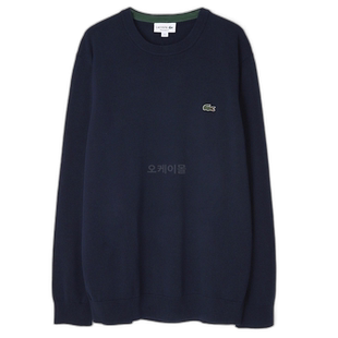 韩国直邮Lacoste毛衣男女同款黑色圆领针织时尚简约AH1985-166